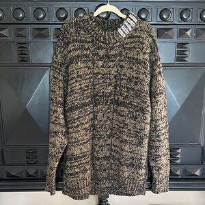 NWOT Dries Van Noten Knit Rhinestone Collar Wool Alpaca Sweater Large
